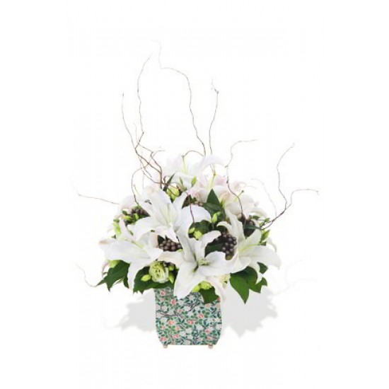 White Oriental Lily Arrangement 